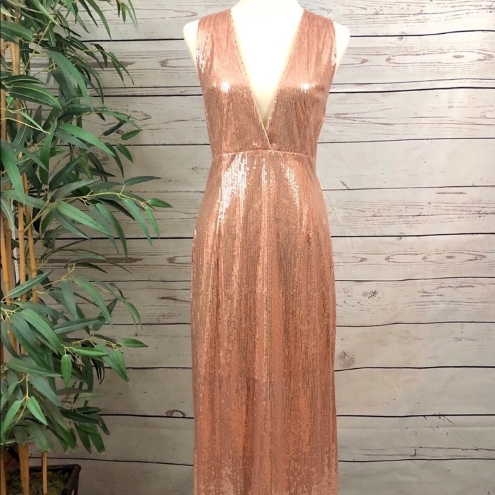 Blush Gold Sequin Dress w/ hidden side zipper!